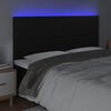 vidaXL LED-voodipeats, must, 160x5x118/128 cm, kunstnahk