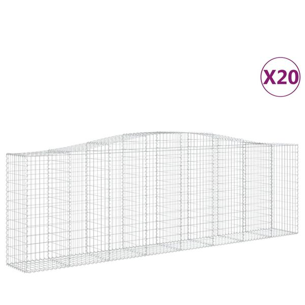 vidaXL kaarekujulised gabioonkorvid 20 tk, 400x50x120/140 cm, raud