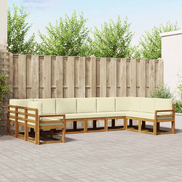 vidaXL V&auml;li diivanikomplekt padjaga 10 pcs Looduslik ja kreem