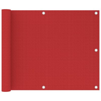 vidaXL rõdusirm, punane, 75 x 600 cm, HDPE