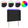 vidaXL LED-voodipeats, must, 93x16x118/128 cm, kunstnahk