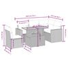 vidaXL 6-osaline aiadiivani komplekt patjadega, hall, polürotang