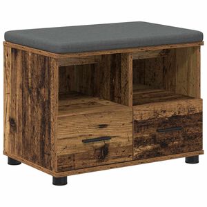 vidaXL Hallipink padjaga sahtliga riiuliga Vana puit 60 x 38 x 46 cm