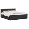 vidaXL Voodi raam peaga Must 200 x 200 cm Tehispuit