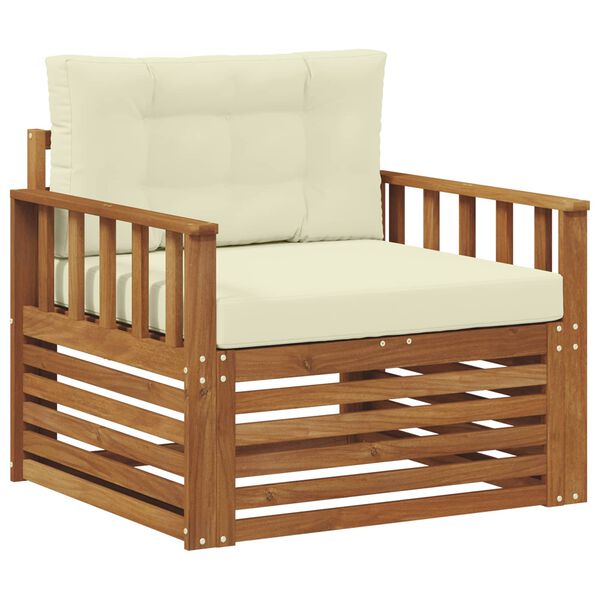 vidaXL V&auml;li diivanikomplekt Tugev akaatsiapuit ja pol&uuml;ester Neutraalne