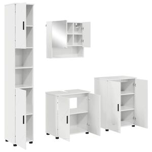 vidaXL Vannitoa m&ouml;&ouml;bleset ladustamisega 4 pcs Kergelt l&auml;ikiv valge
