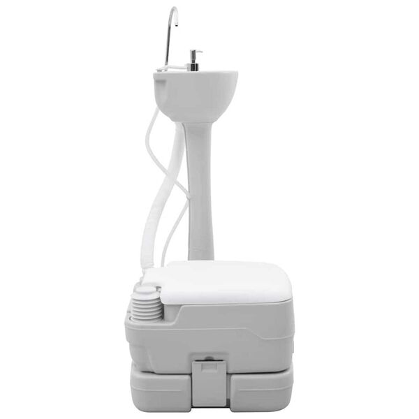 vidaXL Matkamiseks mõeldud käimla 2 pcs Hall ja Valge