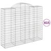 vidaXL kaarekujulised gabioonkorvid 15 tk, 200x50x160/180 cm, raud