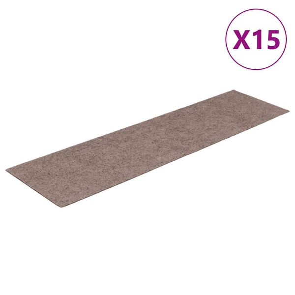 vidaXL isekleepuvad trepimatid, 15 tk, 76 x 20 cm, helepruunid, ristkülikukujulised