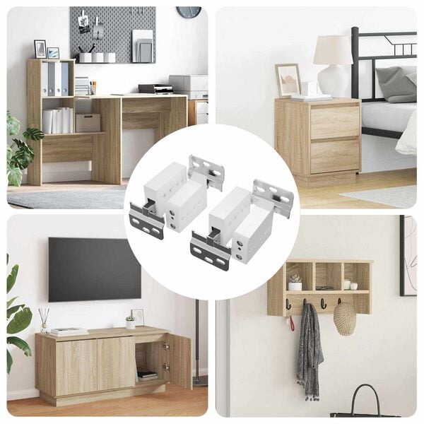 vidaXL Kapikinnitust 2 pcs Valge 70 x 46 x 19 mm Raud ja Plastik