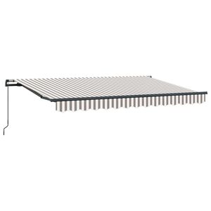 vidaXL K&auml;igukohandatav varikatus Helehall ja valge 600 &times; 300 cm