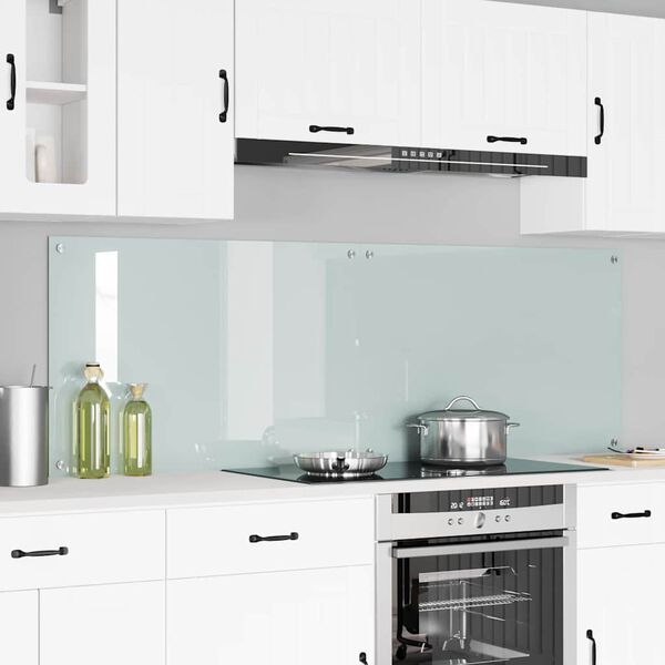 vidaXL K&ouml;gi Splashback 2 pcs Valge 90 x 60 cm karastatud klaas
