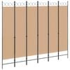 vidaXL 6-paneelne ruumieraldaja Beež 240 x 200 cm kangas