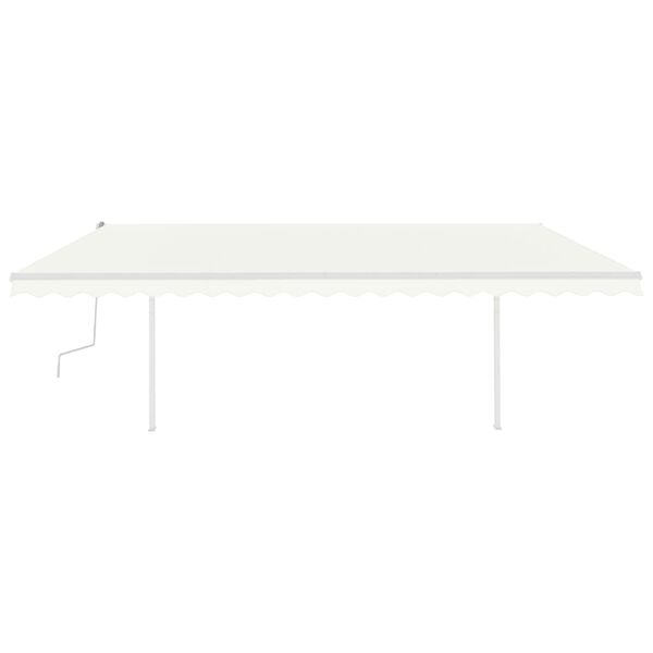 vidaXL k&auml;sitsi sisset&otilde;mmatav varikatus postidega, 5 x 3 m, kreemjas