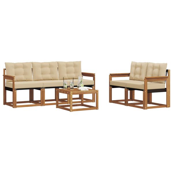 vidaXL V&auml;li diivanikomplekt padjaga 6 pcs Looduslik ja beež