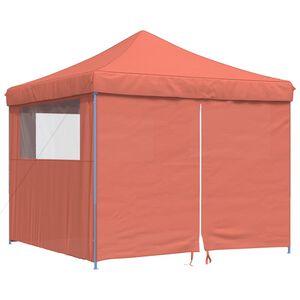 vidaXL kokkupandav pop-up peotelk 4 k&uuml;lgseinaga, terrakota
