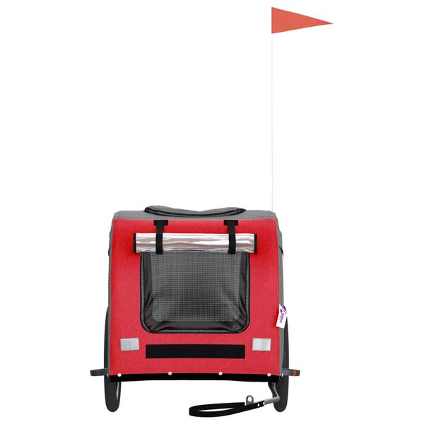 vidaXL lemmiklooma ratta järelkäru, punane ja hall, oxford kangas/raud