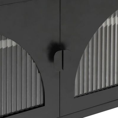 vidaXL telerikapp, must, 105 x 35 x 50 cm, klaas ja teras