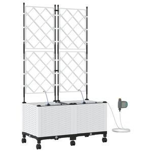 vidaXL Aiakonteiner Kastmise ja Ratastega 2 tk Valge 80 x 40 x 148 cm