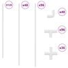 vidaXL PVC toru 12 pcs Valge 12,2 x 1,8 x 500 mm PP ja PE