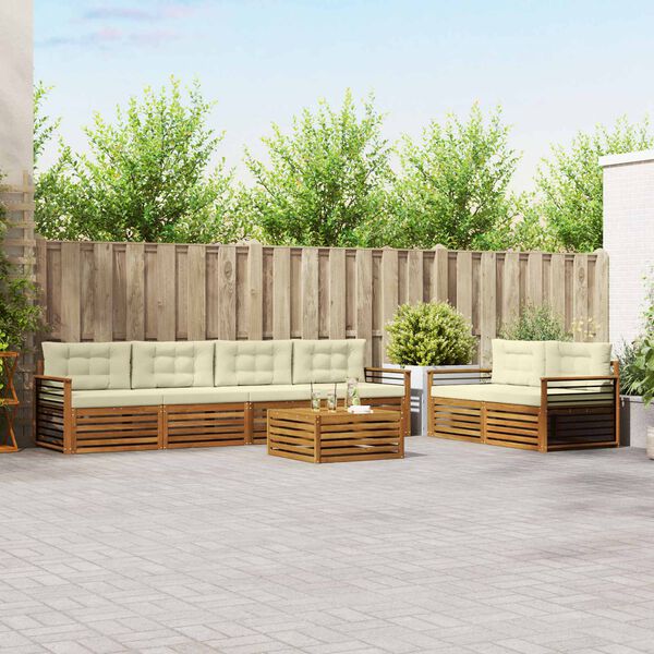 vidaXL V&auml;li diivanikomplekt padjaga 7 pcs Looduslik ja kreem