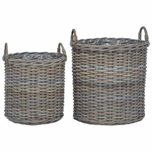 vidaXL Istutuskorv ladustamisega 2 pcs Hall Lacak rattan