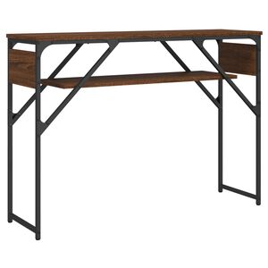 vidaXL riiuliga konsoollaud, pruun tamm, 105x30x75 cm, tehispuit