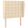 vidaXL voodipeats servadega, kreemjas, 103x23x118/128 cm, kangas