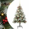 vidaXL Tehisj&otilde;ulupuu Roheline ja valge 120 cm PVC, metall ja plastik