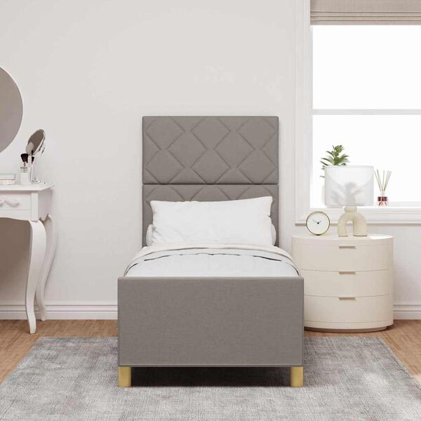 vidaXL Voodi raam peaga Pruunikashall 80 x 200 cm kangas