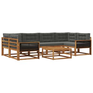 vidaXL V&auml;li diivanikomplekt padjaga 7 pcs Looduslik ja antriit