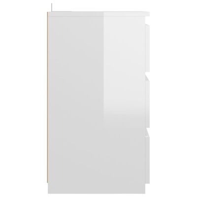vidaXL öökapid 2 tk, kõrgläikega valge, 40x35x62,5 cm, puitlaastplaat