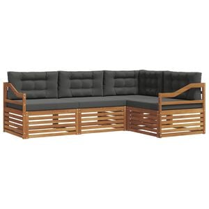 vidaXL V&auml;li diivanikomplekt padjaga 4 pcs Looduslik ja antriit