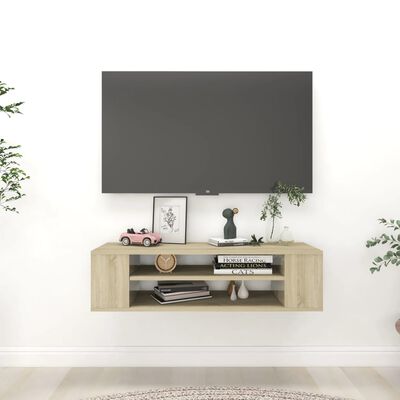 vidaXL seina TV-kapp, Sonoma tamm, 100 x 30 x 26,5 cm, puitlaastplaat