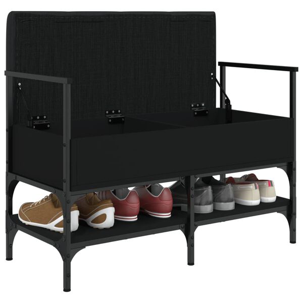 vidaXL jalatsipink, must, 85,5 x 42 x 57,5 cm, tehispuit