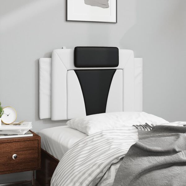 vidaXL voodipeatsi padi Viana, valge ja must, 80 cm, kunstnahk