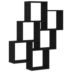 vidaXL Seinariiul riiuliga Must tamm 78 x 15 x 93 cm Tehispuit