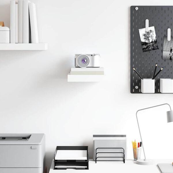 vidaXL seinariiul, k&otilde;rgl&auml;ikega valge, 23 x 23,5 x 3,8 cm MDF