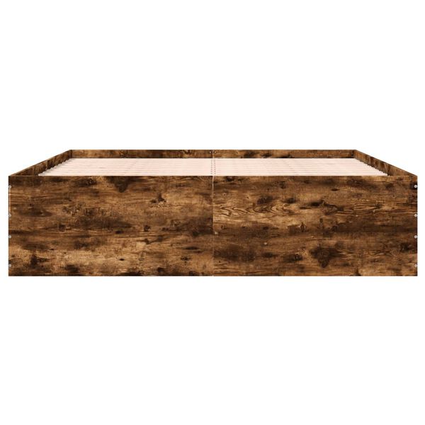 vidaXL voodiraam, suitsutatud tamm, 180 x 200 cm, tehispuit