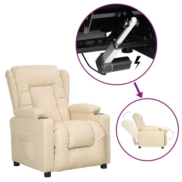 vidaXL p&uuml;sti t&otilde;usmist toetav tugitool, kreemjas, kangas