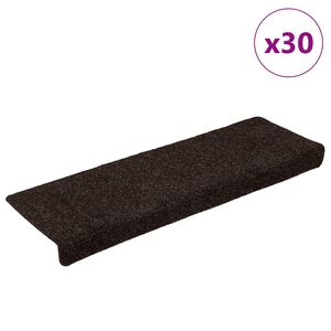 vidaXL isekleepuvad trepimatid, 30 tk, 65 x 21 x 4 cm, pruunid, ristk&uuml;likukujulised servad