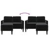 vidaXL kahekohaline L-kujuline diivan tugitooliga, must, 125 cm, samet