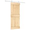 vidaXL Libisev uks Looduslik ja Valge 80 x 210 cm Tahke m&auml;nnipuit