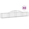 vidaXL kaarekujulised gabioonkorvid 8 tk, 300x30x40/60 cm, raud