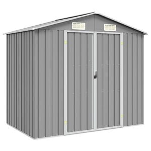 vidaXL aiakuur, hall, 205 x 129 x 183 cm, tsingitud teras