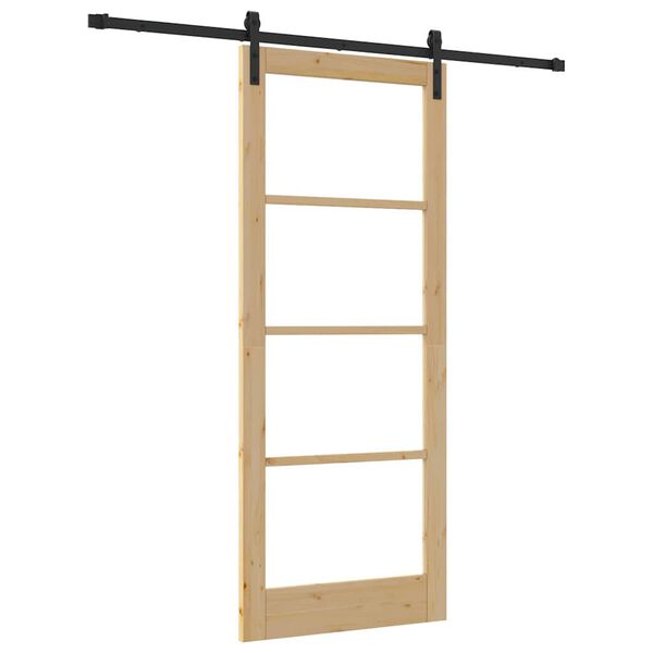 vidaXL Libisev uks ORKDAL Looduslik ja must 86 x 211 cm