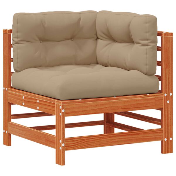 vidaXL Aia lounge komplekt 5 pcs Vahapunane Tahke m&auml;nd