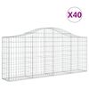 vidaXL kaarekujulised gabioonkorvid 40 tk, 200x30x80/100 cm, raud