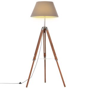 vidaXL kolme jalaga p&otilde;randalamp, meepruun ja hall tiikpuu, 141 cm