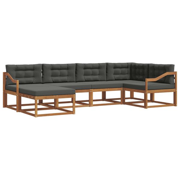 vidaXL V&auml;li diivanikomplekt padjaga 6 pcs Looduslik ja antriit